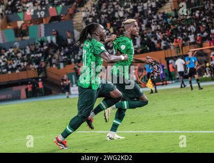 NIGERIA GEGEN ANGOLA, FUSSBALL, AFRIKANISCHER CUP DER NATIONEN, K.O.-STADIUM, K.O.-STADIUM, VIERTELFINALE, SINGLE LEG Stockfoto