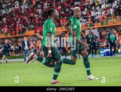 NIGERIA GEGEN ANGOLA, FUSSBALL, AFRIKANISCHER CUP DER NATIONEN, K.O.-STADIUM, K.O.-STADIUM, VIERTELFINALE, SINGLE LEG Stockfoto