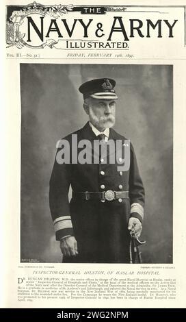 Vintage-Bild Inspektor General Duncan Hilston vom Royal Naval Hospital Haslar, 1890er Jahre, britische Militäruniformen 19. Jahrhundert Stockfoto