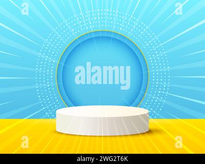 3D-Zylinder Podium, Siegerpodest. Hintergrund der Produktanzeige. Abstrakte Bühnenform. Vektor Stock Vektor