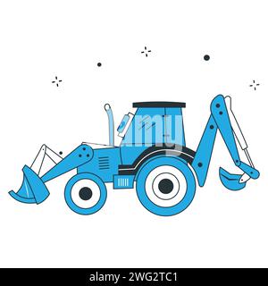 Baggerlader, Traktor, Landwirtschaft, Landwirtschaft Vektor-Illustration Symbol Design Stock Vektor