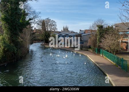 Waterside Centre and Cafe am Kennet und Avon Canal in Newbury, Berkshire Stockfoto