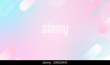 Frühlingsrosa hellblauer Pop-Abstufungshintergrund. Vektor Stock Vektor
