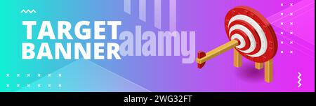 Banner mit Ziel für Druck und Design. Vektorabbildung. Stock Vektor