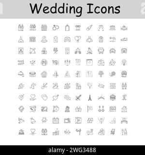 „Wedding Love Story Icons Collection“ Stock Vektor