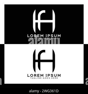 HF Initial Letter Logo. Monogramm mit H- und F-Mustern Stock Vektor
