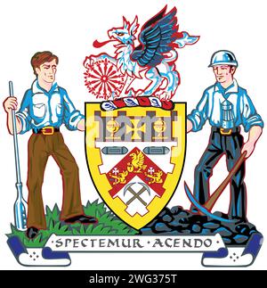 Wappen des METROPOLITAN BOROUGH VON BARNSLEY, SOUTH YORKSHIRE Stock Vektor