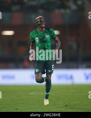 2. Februar 2024: Victor James Osimhen (Nigeria) /;/ während eines Viertelfinalspiels im Afrikanischen Cup of Nations, Nigeria gegen Angola, im Stade Felix Houphouet-Boigny, Abidjan, Elfenbeinküste. Kim Preis/CSM Stockfoto