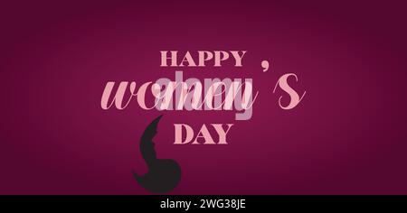 Happy Woman's Day – elegantes Textdesign Stock Vektor