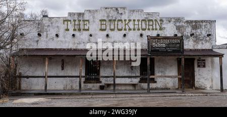 Der Buckhorn Saloon, ein historisches Gebäude in Pinos Altos New Mexico. Stockfoto