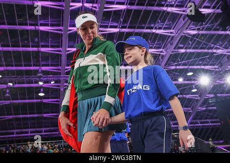 Linz, Oberösterreich, Österreich. Februar 2024. Anastasia Pavlyuchenkova in Aktion während der Oberösterreich Damen Linz - Damen Tennis, WTA500 (Credit Image: © Mathias Schulz/ZUMA Press Wire) NUR REDAKTIONELLE VERWENDUNG! Nicht für kommerzielle ZWECKE! Stockfoto