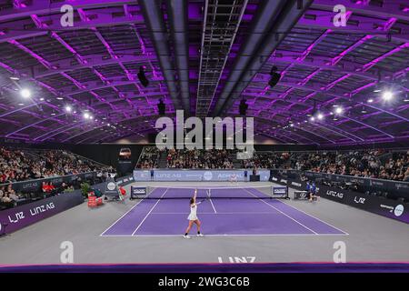 Linz, Oberösterreich, Österreich. Februar 2024. Impressionen in Aktion während der Oberösterreich Damen Linz - Damen Tennis, WTA500 (Credit Image: © Mathias Schulz/ZUMA Press Wire) NUR REDAKTIONELLE VERWENDUNG! Nicht für kommerzielle ZWECKE! Stockfoto