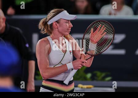 Linz, Oberösterreich, Österreich. Februar 2024. Ekaterina Alexandrova in Aktion während der Oberösterreich Damen Linz - Damen Tennis, WTA500 (Credit Image: © Mathias Schulz/ZUMA Press Wire) NUR REDAKTIONELLE VERWENDUNG! Nicht für kommerzielle ZWECKE! Stockfoto