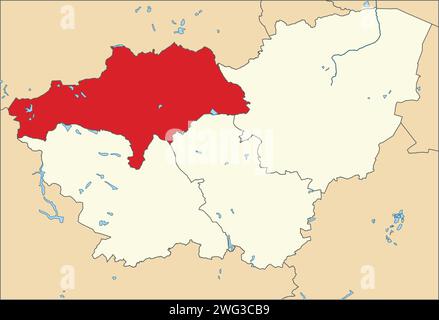 Rote Lagekarte des METROPOLITAN BOROUGH BARNSLEY, SOUTH YORKSHIRE Stock Vektor