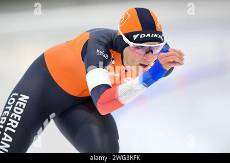 Quebec, Kanada. Februar 2024. QUEBEC, KANADA - 2. FEBRUAR: Irene Schouten aus den Niederlanden während der ISU Speed Skating World Cup am 2. Februar 2024 im Centre de Glaces Intact Assurance in Quebec, Kanada. (Foto von David Kirouac/Orange Pictures) Credit: Orange Pics BV/Alamy Live News Stockfoto