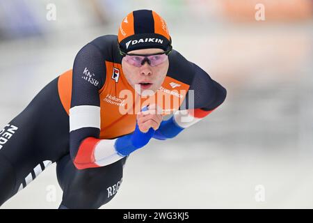 Quebec, Kanada. Februar 2024. QUEBEC, KANADA - 2. FEBRUAR: Tim Prins aus den Niederlanden während der ISU Speed Skating World Cup im Centre de Glaces Intact Assurance am 2. Februar 2024 in Quebec, Kanada. (Foto von David Kirouac/Orange Pictures) Credit: Orange Pics BV/Alamy Live News Stockfoto