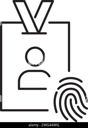 ID-Karte für den persönlichen Zugang zur biometrischen Genehmigung. Symbol für perfekte Pixel Stock Vektor