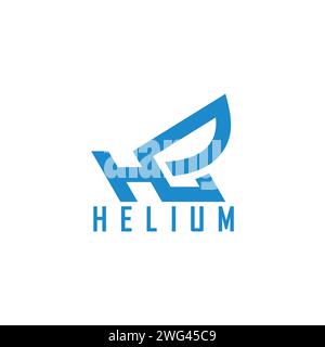 Buchstabe: Blauer Helium geometrischer einfacher Logo-Vektor Stock Vektor