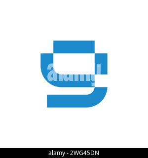 Buchstabe g Zahl 9 Pixel moderner Logovektor Stock Vektor