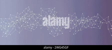 Link-Hintergrund verbinden. Globales Netzwerktechnologiekonzept. Plexus-Banner für Netzwerkknoten. Hintergrund der Zukunftsperspektive. Kreisknoten und Linienelemente Stockfoto