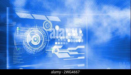 Bild des Scans und der Datenverarbeitung von Oszilloskopen auf dem digitalen Bildschirm Stockfoto