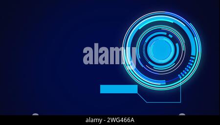 Bild des Scans und der Datenverarbeitung von Oszilloskopen auf blauem Hintergrund Stockfoto