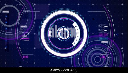 Bild des Scans und der Datenverarbeitung von Oszilloskopen auf dem digitalen Bildschirm Stockfoto