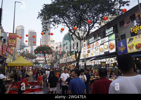 Restaurants in der berühmten Food Street Jalan Alor in Bukit Bintang, Malaysia Stockfoto