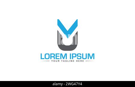 VU Letetr-Logo. Einzigartiges Logo. Stock Vektor