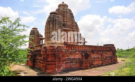 Blick auf den Hindu-Tempel, die osische Tempelgruppe, Osian, Jodhpur, Rajasthan, Indien. Stockfoto