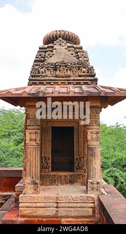 Kleiner Vishnu-Tempel in der Osischen Tempelgruppe, Osian, Jodhpur, Rajasthan, Indien. Stockfoto