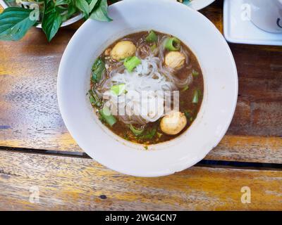 thailändische Fleischkugel-Nudelsuppe Stockfoto