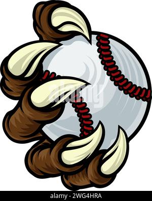 Baseball Ball Claw Cartoon Monster Animal Hand Stock Vektor
