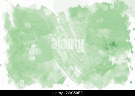 Abstrakter Hintergrund mit grünem Aquarell. Grüner Hintergrund mit Wasserfarbe. Abstrakte grüne Textur. Stockfoto