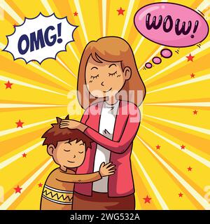 Super Mom Pop Art Stil Vektorbild Stock Vektor