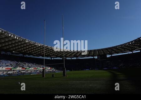 Rom, Italien. Februar 2024. Rom, Italien 03.02.2024: Guinness Six Nations 2024 Rugby-Spiel zwischen ITALIEN und ENGLAND im Stadio Olimpico am 3. Februar 2024 in Rom, Italien. Quelle: Unabhängige Fotoagentur/Alamy Live News Stockfoto