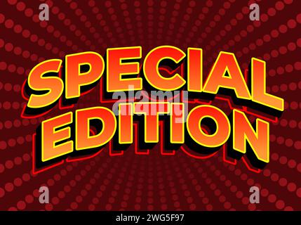 Sonderausgabe. Texteffekt-Design im 3D-Look. Rote gelbe Farbverlaufsfarbe. Dunkelroter Hintergrund Stock Vektor