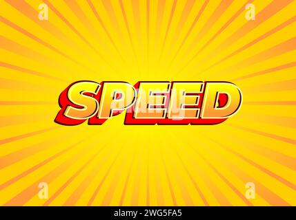 Geschwindigkeit. Texteffekt-Design in modernem Look, hellgelb rot Stock Vektor