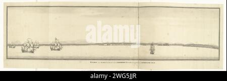 Blick auf die Festung in Galle auf Ceylon, Pieter de Bevere, um 1755 Zeichenpapier. Tinte. Graphitstift / Pinsel Festung Galle. Sri Lanka Stockfoto