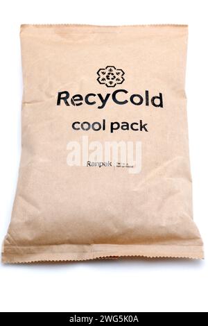 RecyCold Cool Pack auf weißem Hintergrund Stockfoto