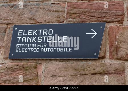 Schild, Elektrische Tankstelle Stockfoto