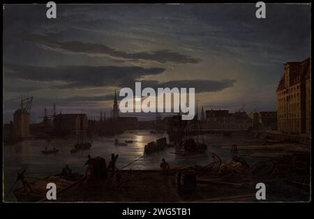 Kopenhagener Hafen von Moonlight Johan Christian Dahl 1846 Stockfoto