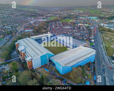 Sheffield, Yorkshire. Vereinigtes Königreich. Sheffield Wednesday Football Club, Hillsborough Stadium. Luftbild. Januar 2024. Stockfoto