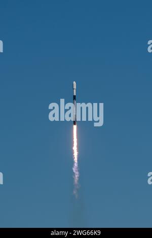 SpaceX Falcon 9 im mittleren Flug Stockfoto