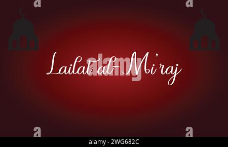 Lailat Al-Mi'raj – elegantes Tagtext-Design Stock Vektor