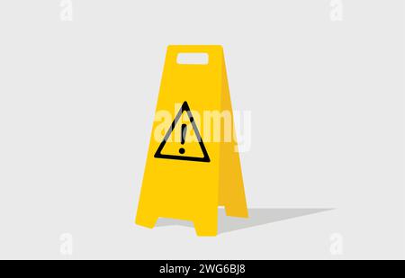 Warnschild in der Nähe gefährlicher Orte, an denen Vorsicht angebracht werden soll Stock Vektor