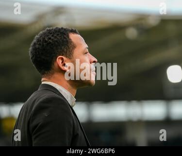 RUMPF, GROSSBRITANNIEN. Februar 2024. EFL Championship Football League: Hull City AFC gegen Millwall FC. Liam Rosenior Manager von Hull City. Paul Whitehurst/Alamy Live News Stockfoto