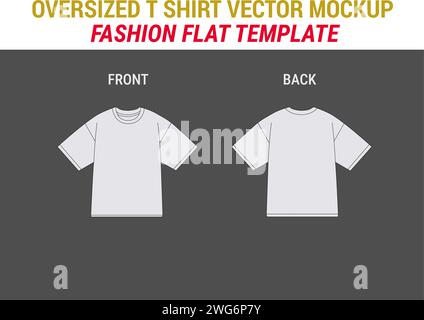 Oversize T-Shirt Bekleidung Technische Sketch Unisex T-Shirt Design Vorlage Langarm T-Shirt Vektor Mockup Desing Mode Illustration Stock Vektor