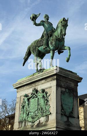 König Wilhelm II. Reiterstatue in Luxemburg-Stadt Stockfoto