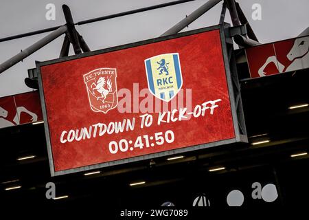 ENSCHEDE, Niederlande. Februar 2024. SPO, Grolsch Veste, niederländische eredivisie, Staffel 2023/2024, während des Spiels Twente - RKC, Credit: Pro Shots/Alamy Live News Stockfoto